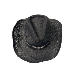 Unisex Black Straw Cowboy Hat